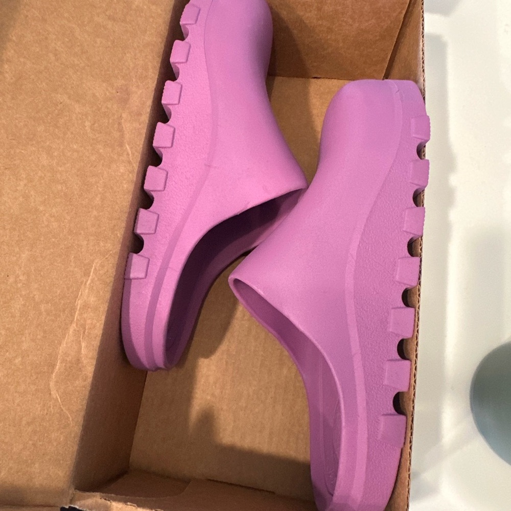 Free People Purple Mules with Textured Sole